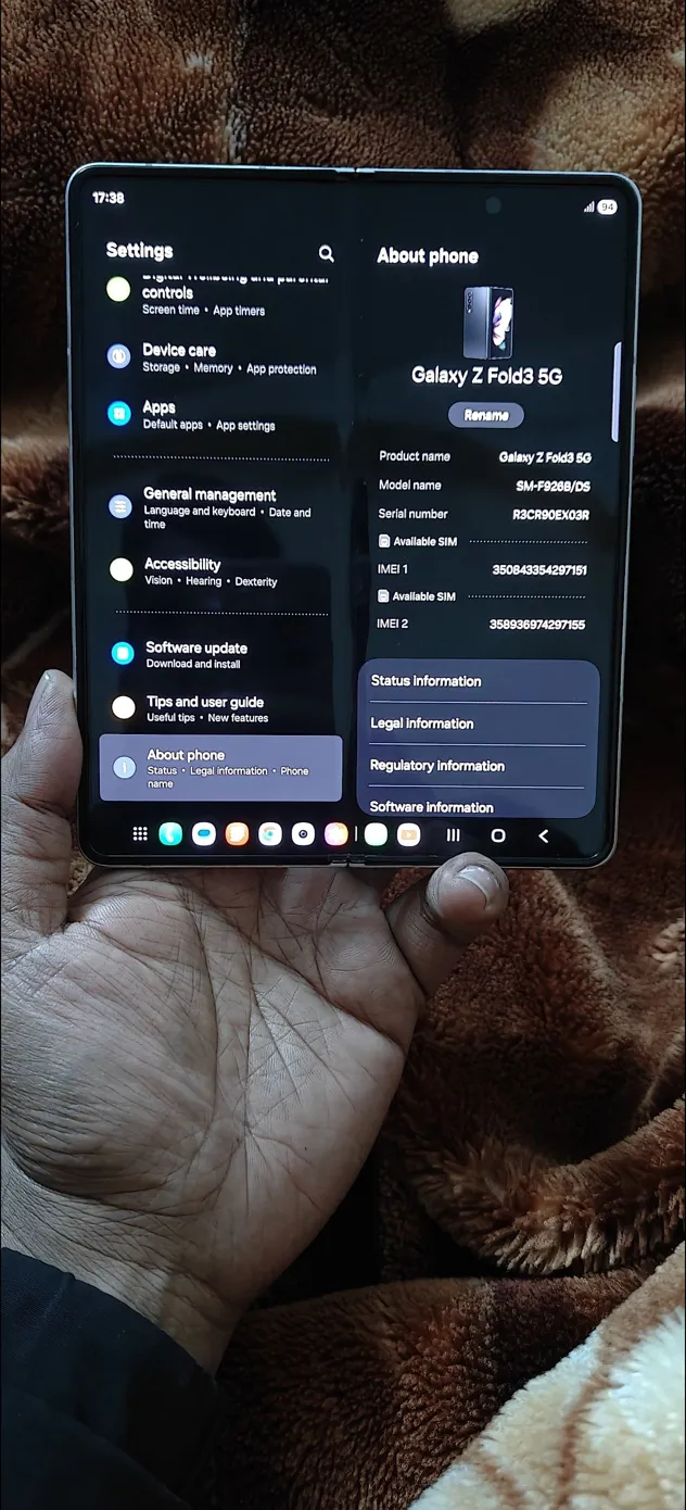 Buy used Samsung Galaxy Z Fold 3 5G Smartphone 12GB RAM 256GB Storage online on Resellpur