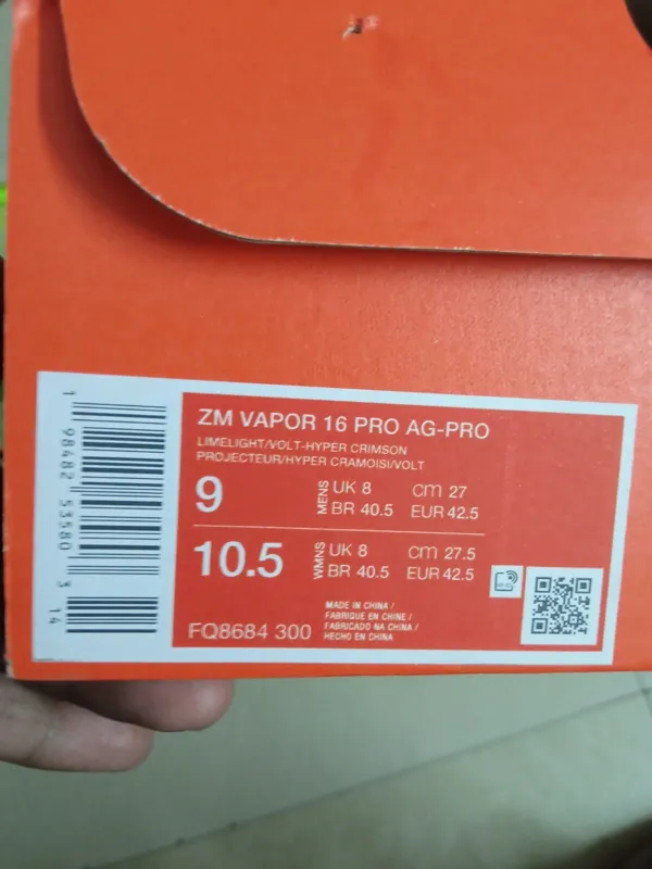 Nike Mercurial Vapor 16 Pro AG Football Shoes Limelight/hyper Crimson/volt UK8