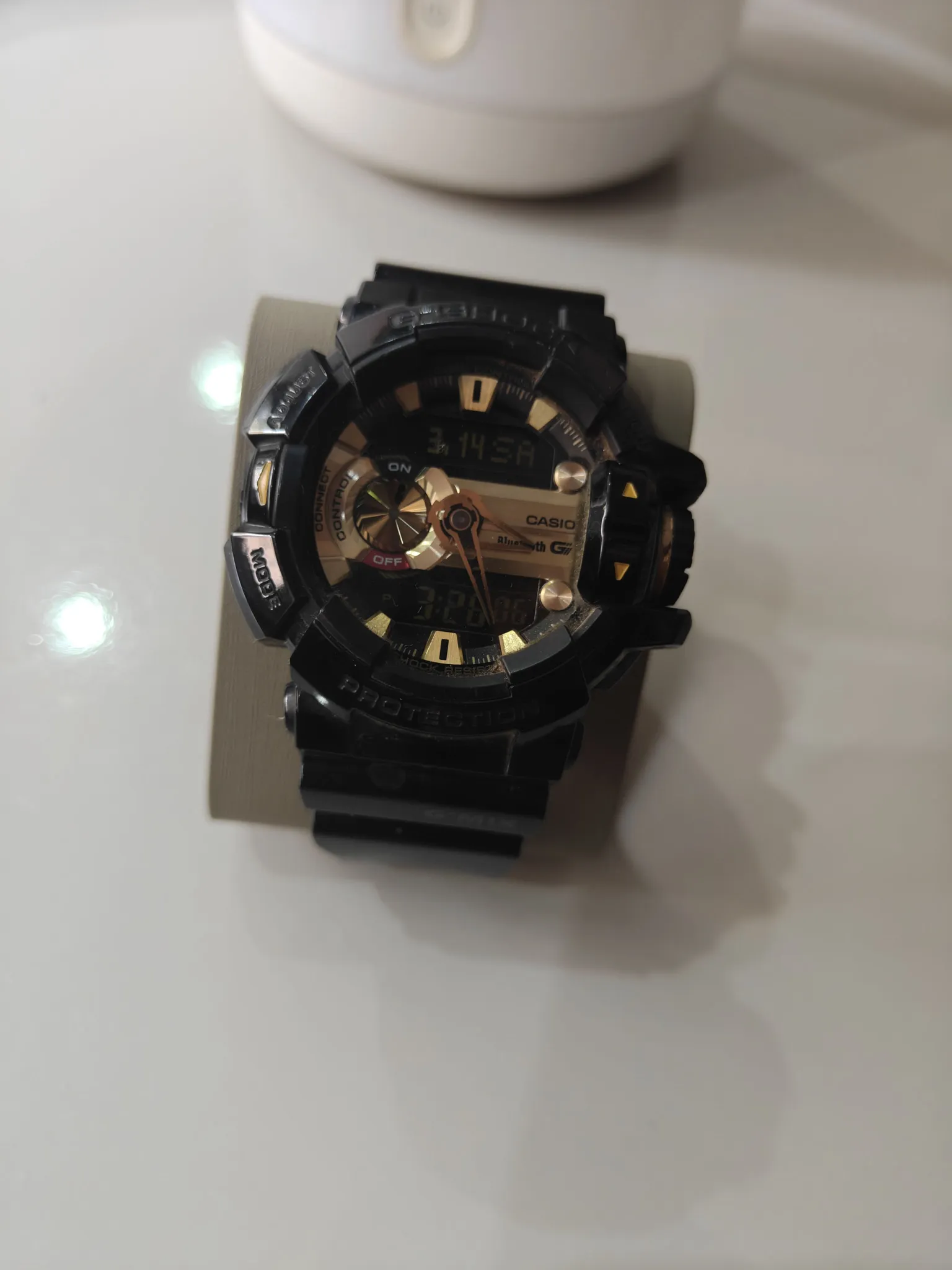 Buy used Casio G-shock GBA 400 Watch - 9.5/10 Condition - Black With Gold Accents online on Resellpur