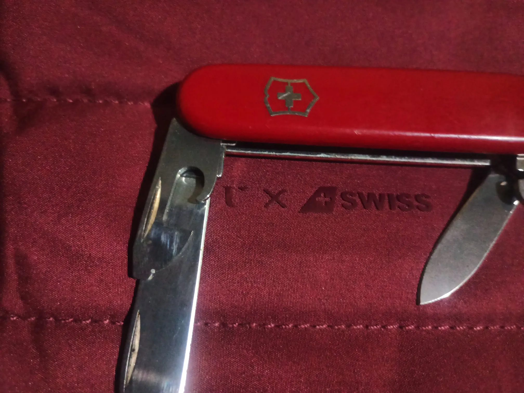 Buy used Victorinox Recruit Swiss Army Knife With Pouch - Red Scales - Lightweight EDC Tool online on Resellpur
