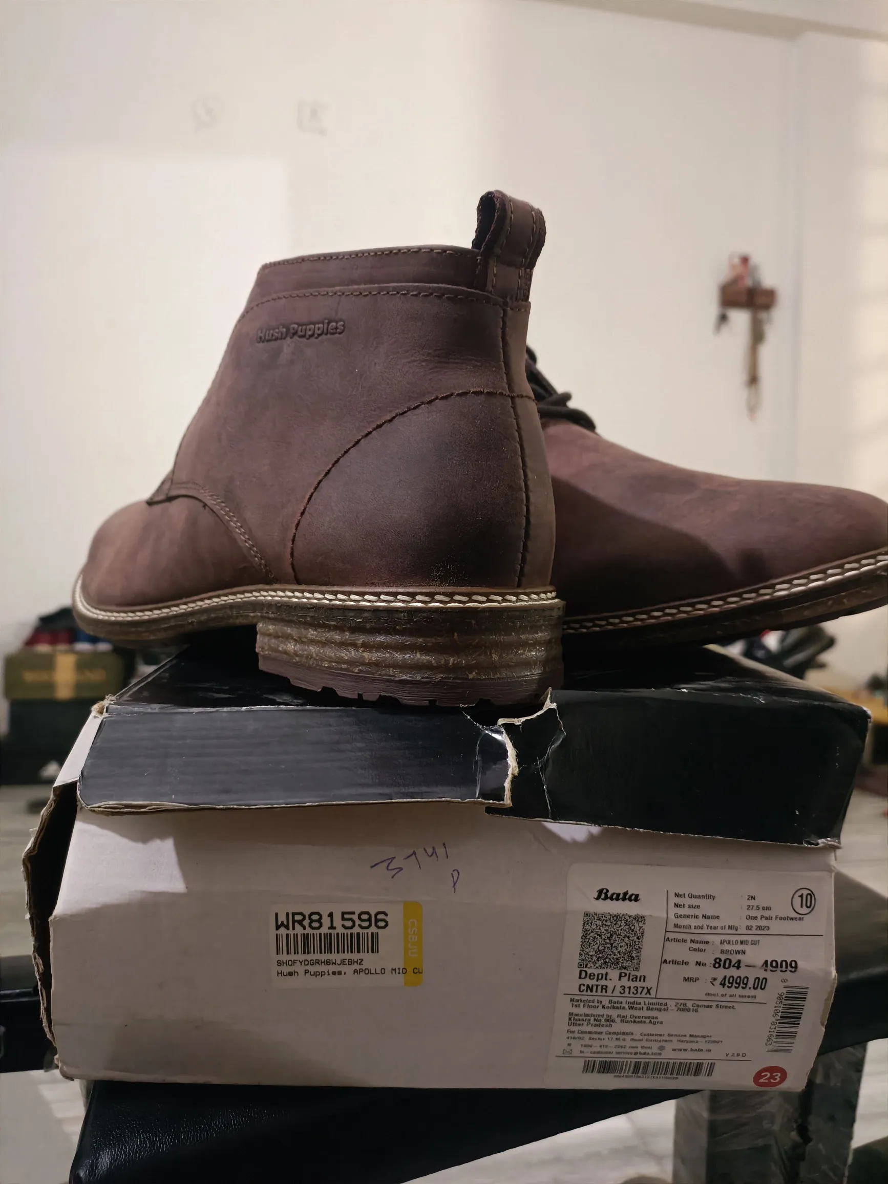 Hush Puppies Men's New Apollo MID Cut Boots Brown UK10