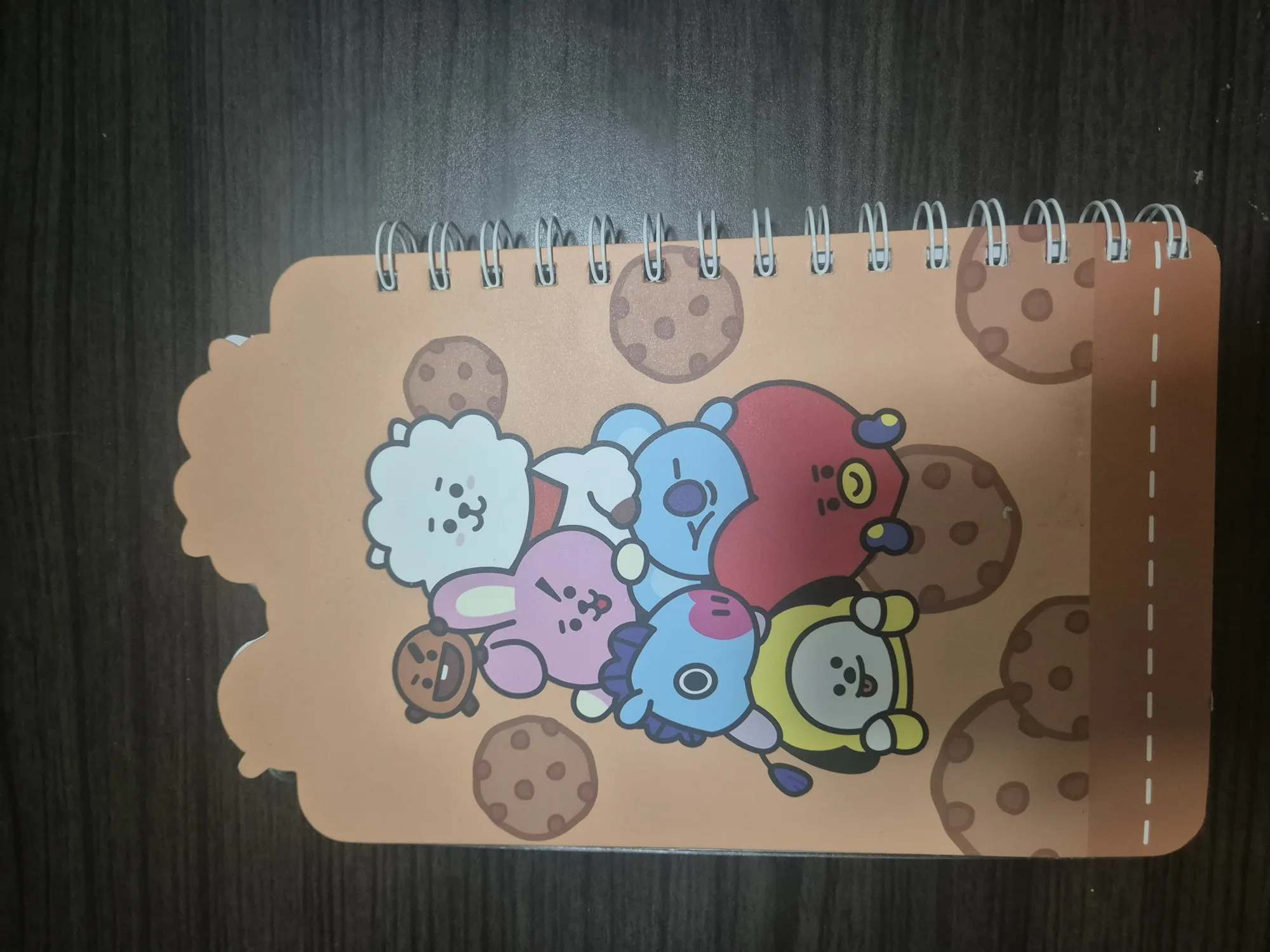 Spiral-bound English Kawaii Notebook With Green Design - Unused