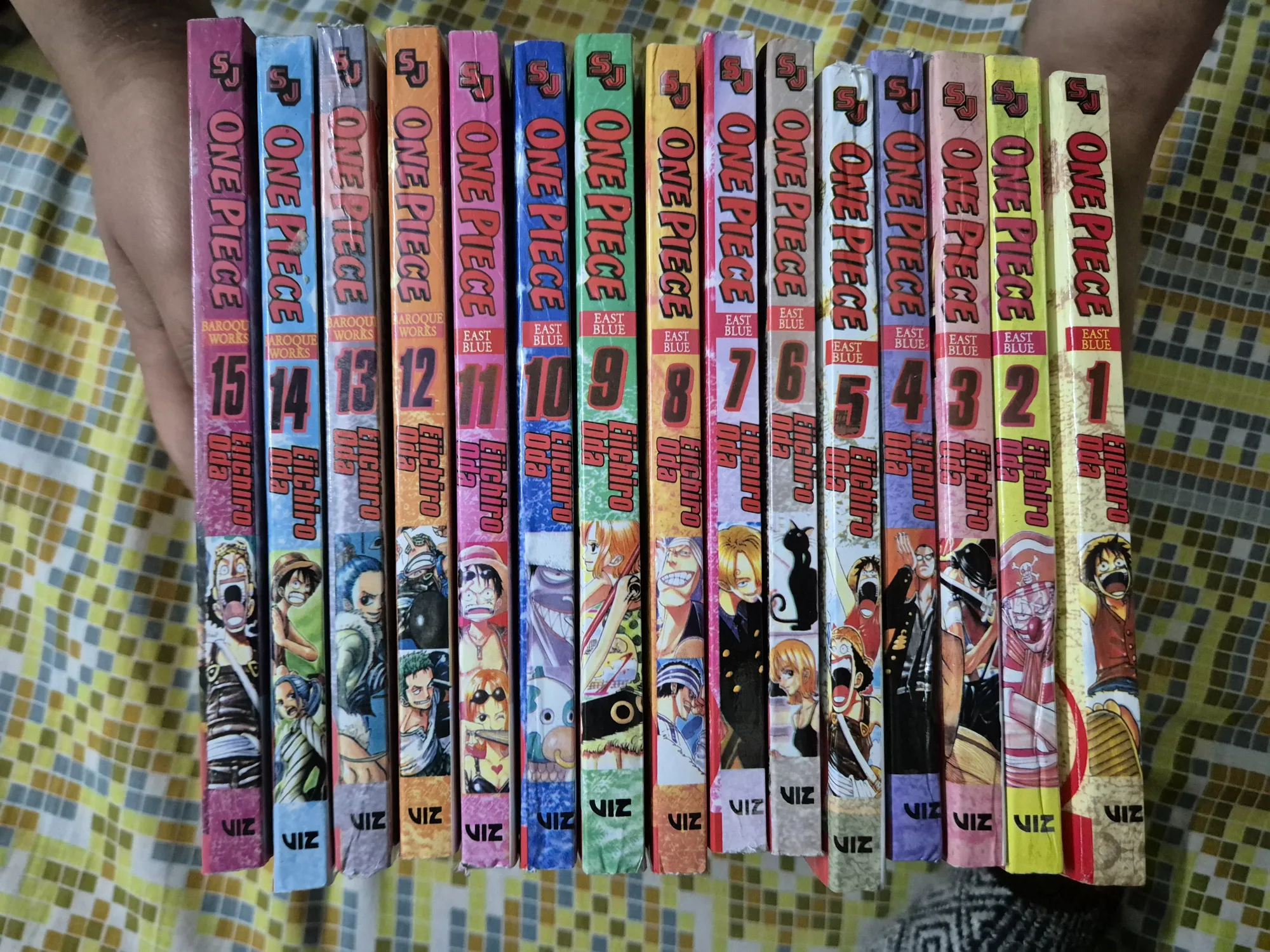 One Piece Manga Set Vol. 1-15 Little Damaged Paperback Multi-color