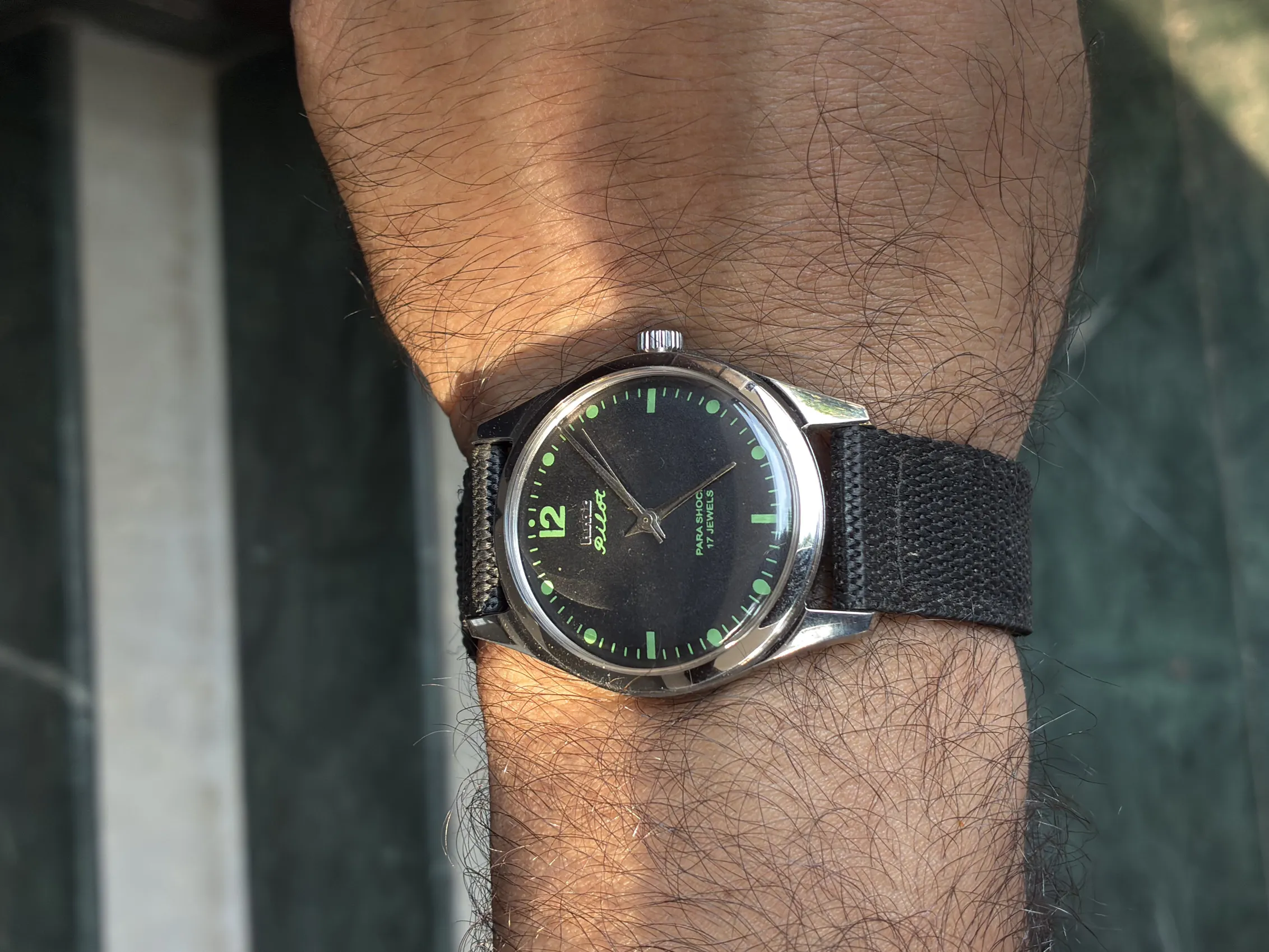 Buy used HMT Pilot Manual Wind Watch - Pristine Condition - Black - Military Style Strap online on Resellpur