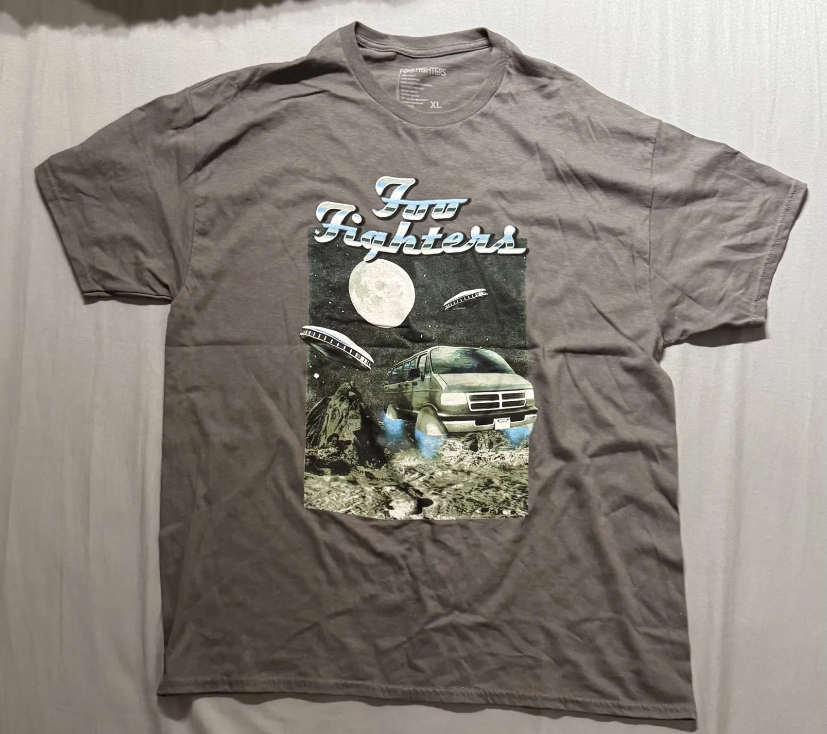 Foo Fighters Unisex L/XL Stretchable Cotton Tee In Black