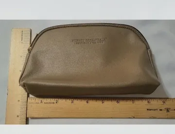 Buy used Forest Essentials Luxury Amenity Pouch Travel Bag Taupe 8.5 Inches Compact Design online on Resellpur