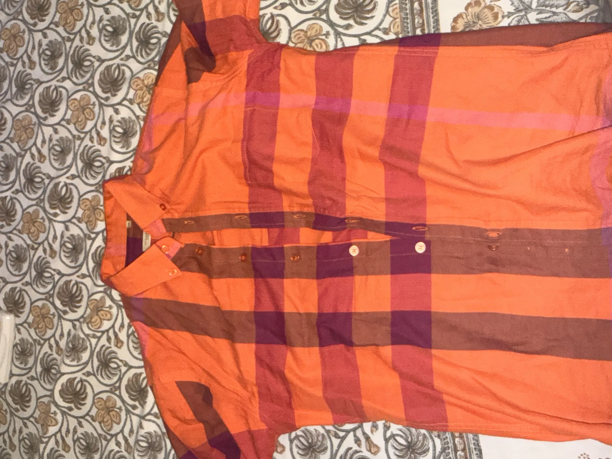 Burberry Brit New Men's T-shirt Orange XL Half Sleeves