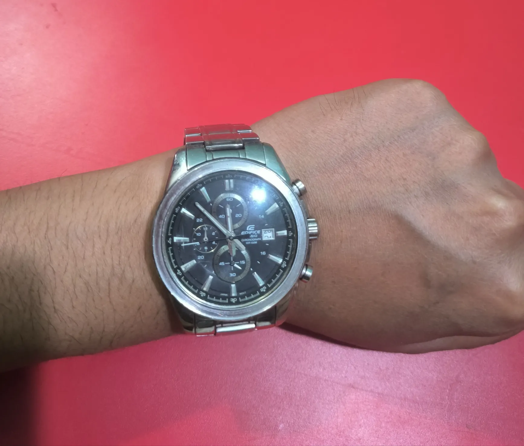 Buy used Casio Edifice EF 547 Chronograph Pre-owned Watch, Black, 15cm online on Resellpur