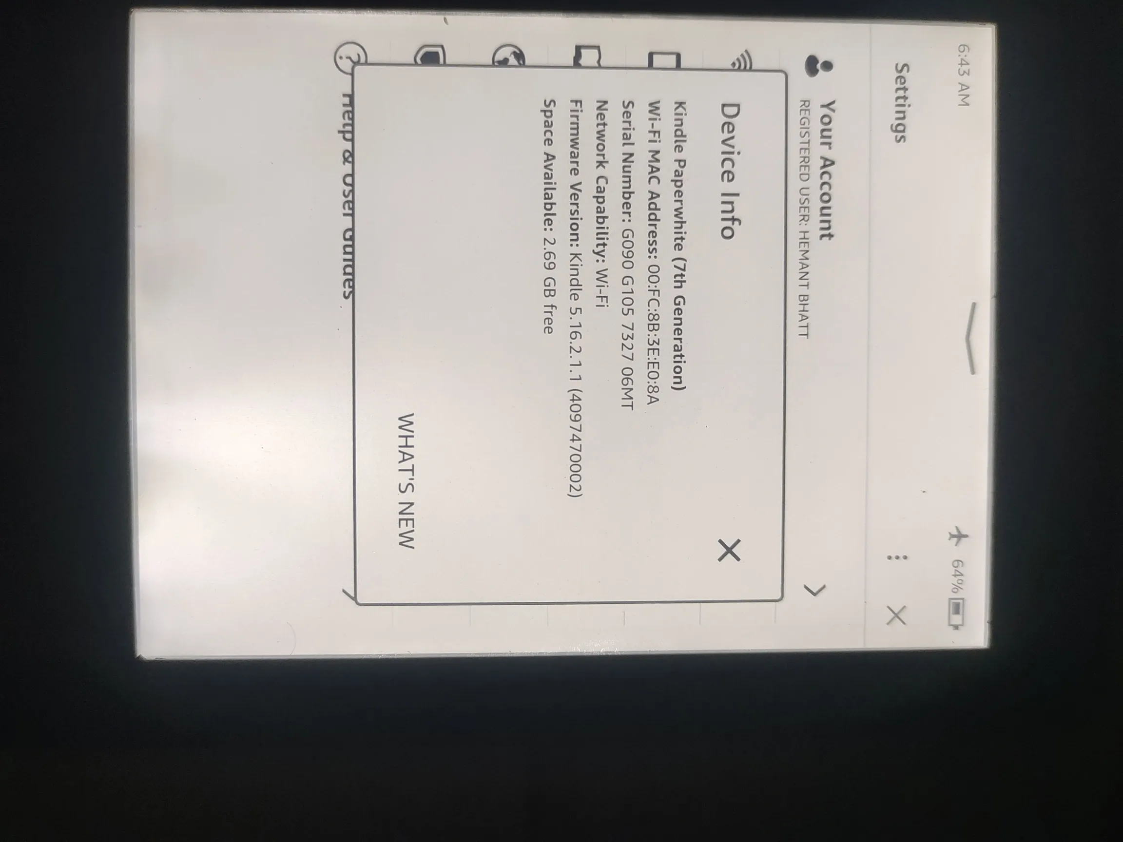 Buy used Amazon Kindle Paperwhite 7th Generation, Black E-reader, Good Condition online on Resellpur