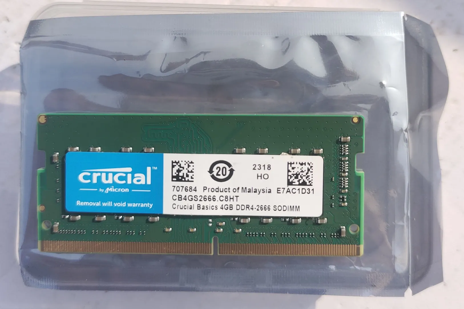 Sold second hand Crucial 4GB DDR4 2666 Mhz Laptop RAM SODIMM Memory Upgrade on Resellpur