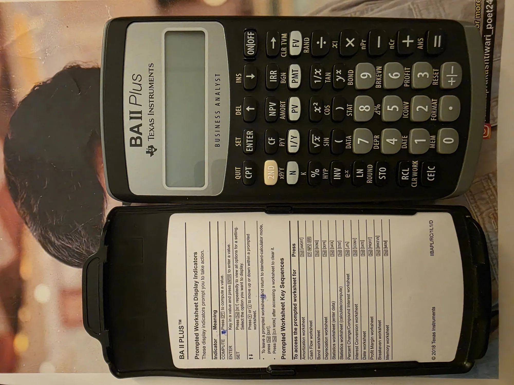 Sold second hand Texas Instruments BA II Plus Calculator Black Silver on Resellpur