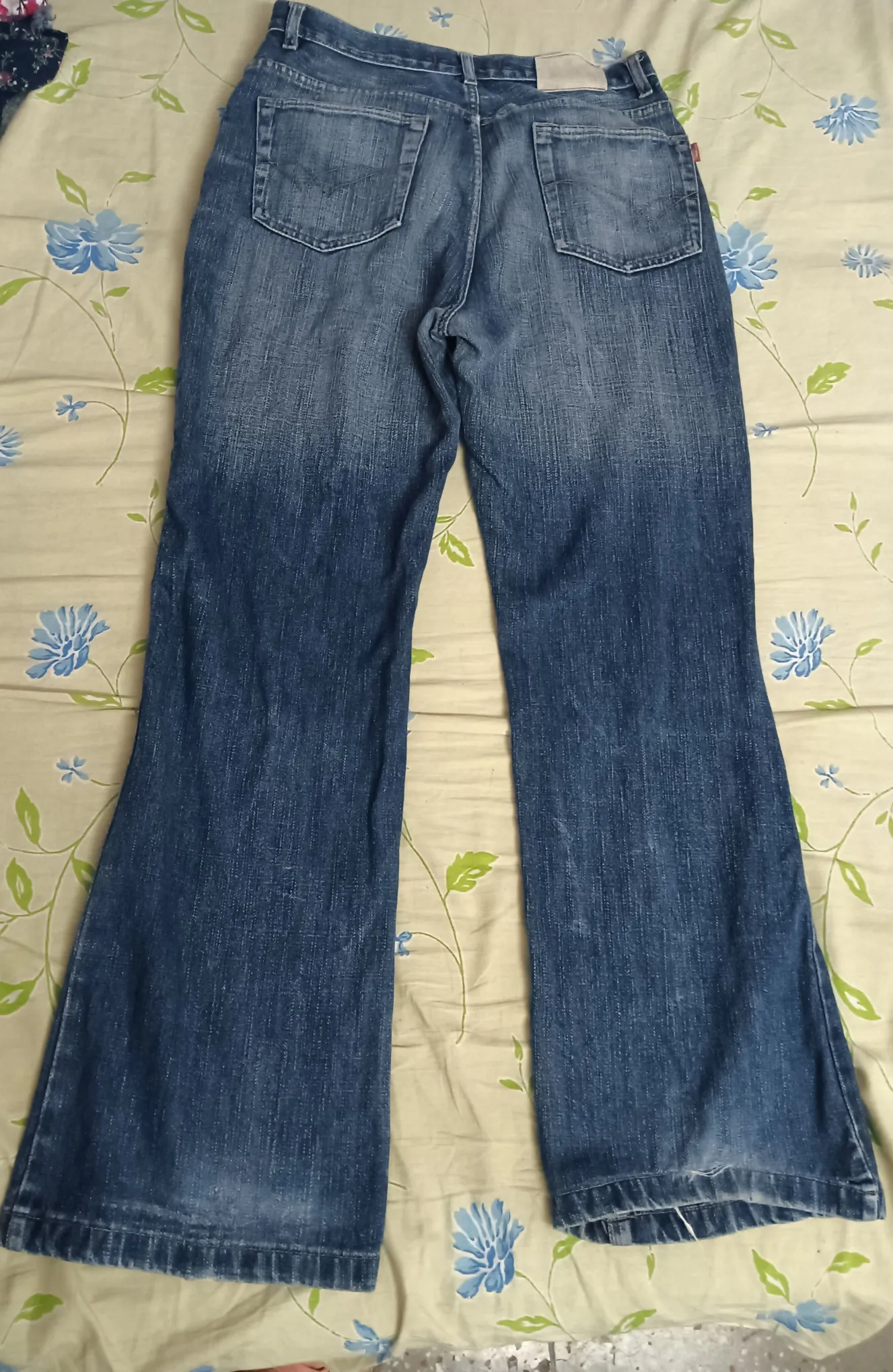 Vintage Unisex M/L Non-stretch Denim Baggy Blue Jeans