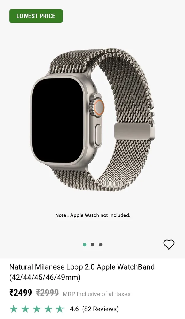 Milanese Loop Metal Strap | Like New | Apple Watch | Silver | 42mm/44mm/45mm/46mm/49mm | Premium Quality