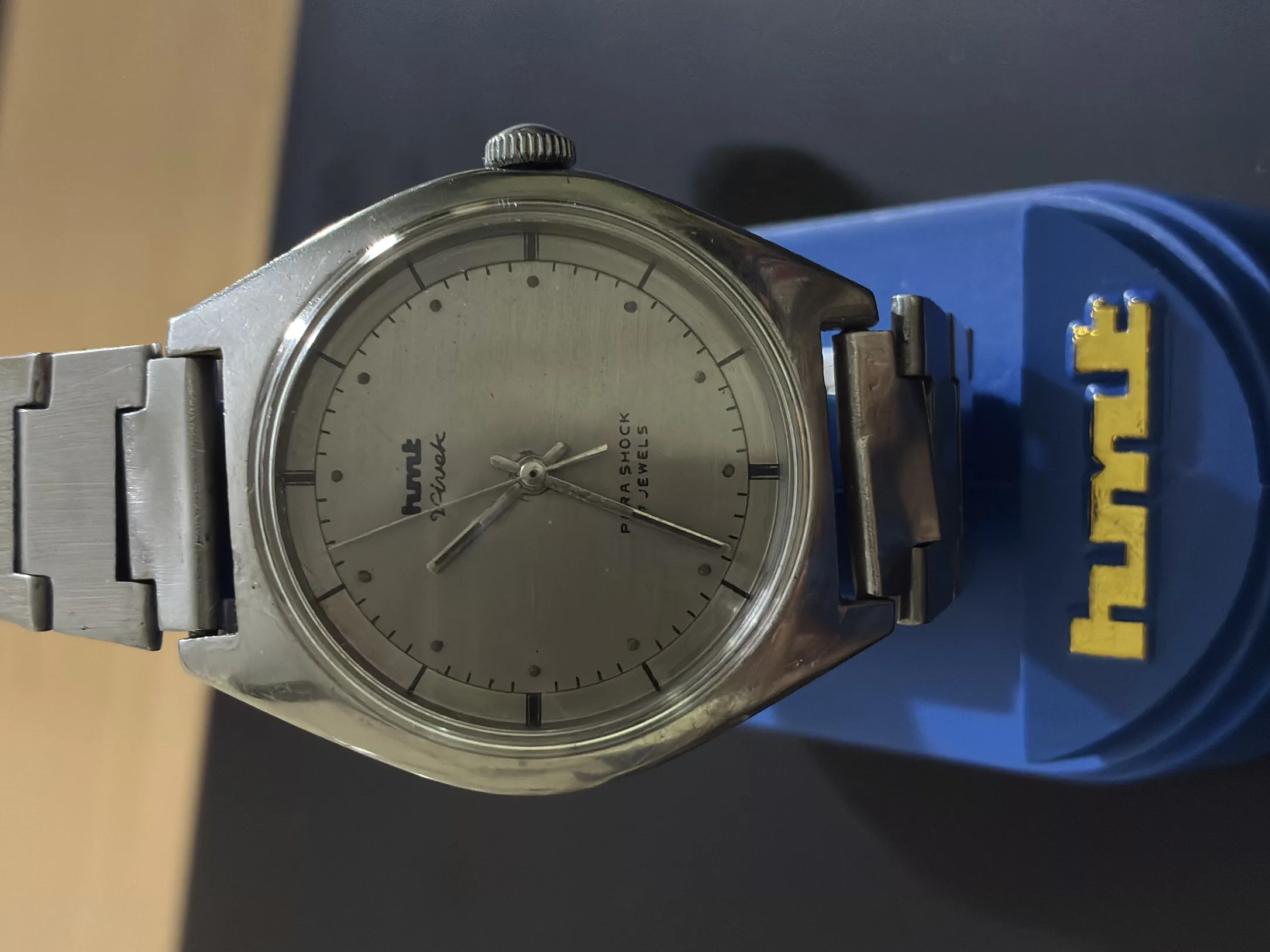 Buy used HMT Vivek Vintage Mechanical Men's Wristwatch Silver 17 Jewels online on Resellpur
