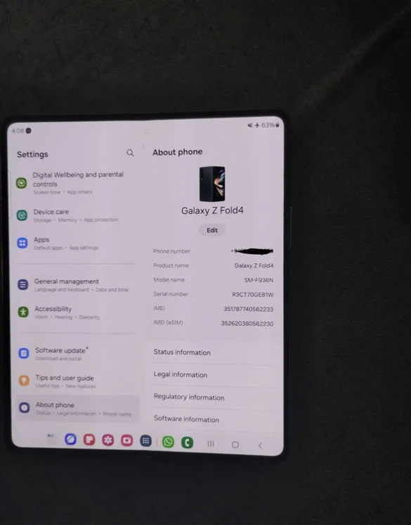 Buy used Samsung Galaxy Z Fold 4 Mint Condition 256GB 12GB RAM online on Resellpur