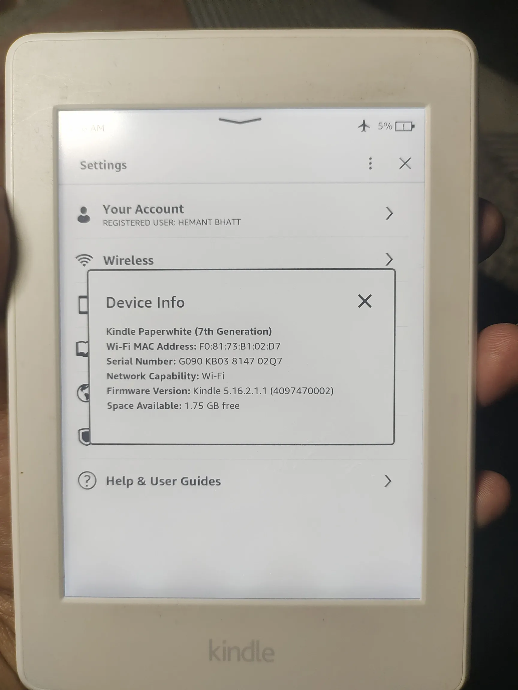 Buy used Kindle Paperwhite 7th Generation E-reader, Good Condition, Off-white online on Resellpur