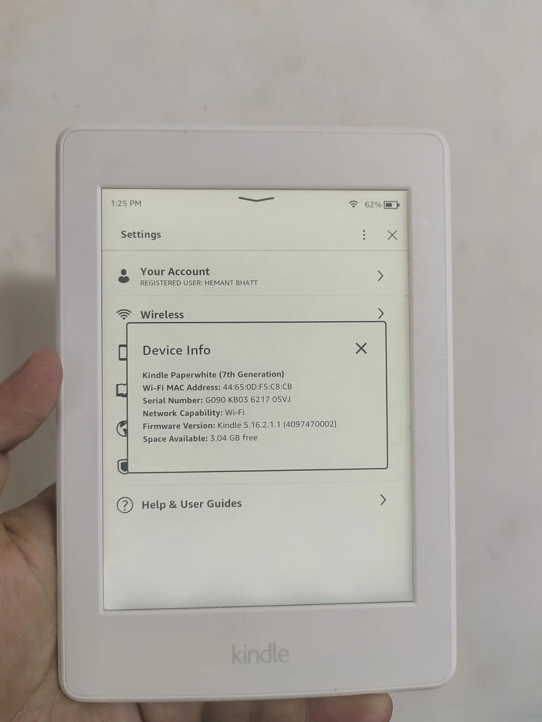 Sold second hand Kindle Paperwhite 7th Gen - Good Condition - 6" E-reader - White on Resellpur