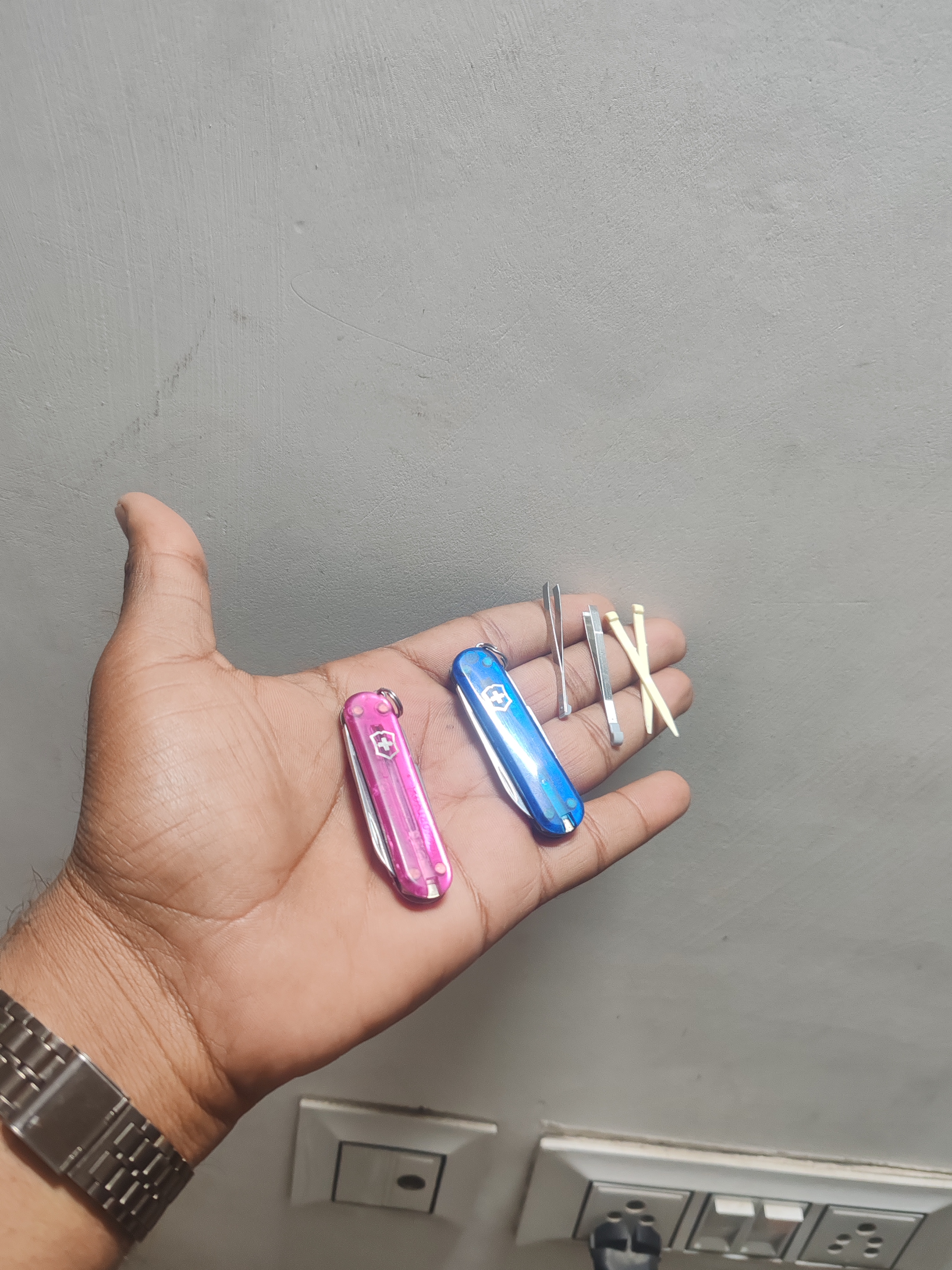 Buy verified used Victorinox Preloved Classic SD EDC Tool - Transparent Pink & Blue - Compact Keychain Size online on Resellpur