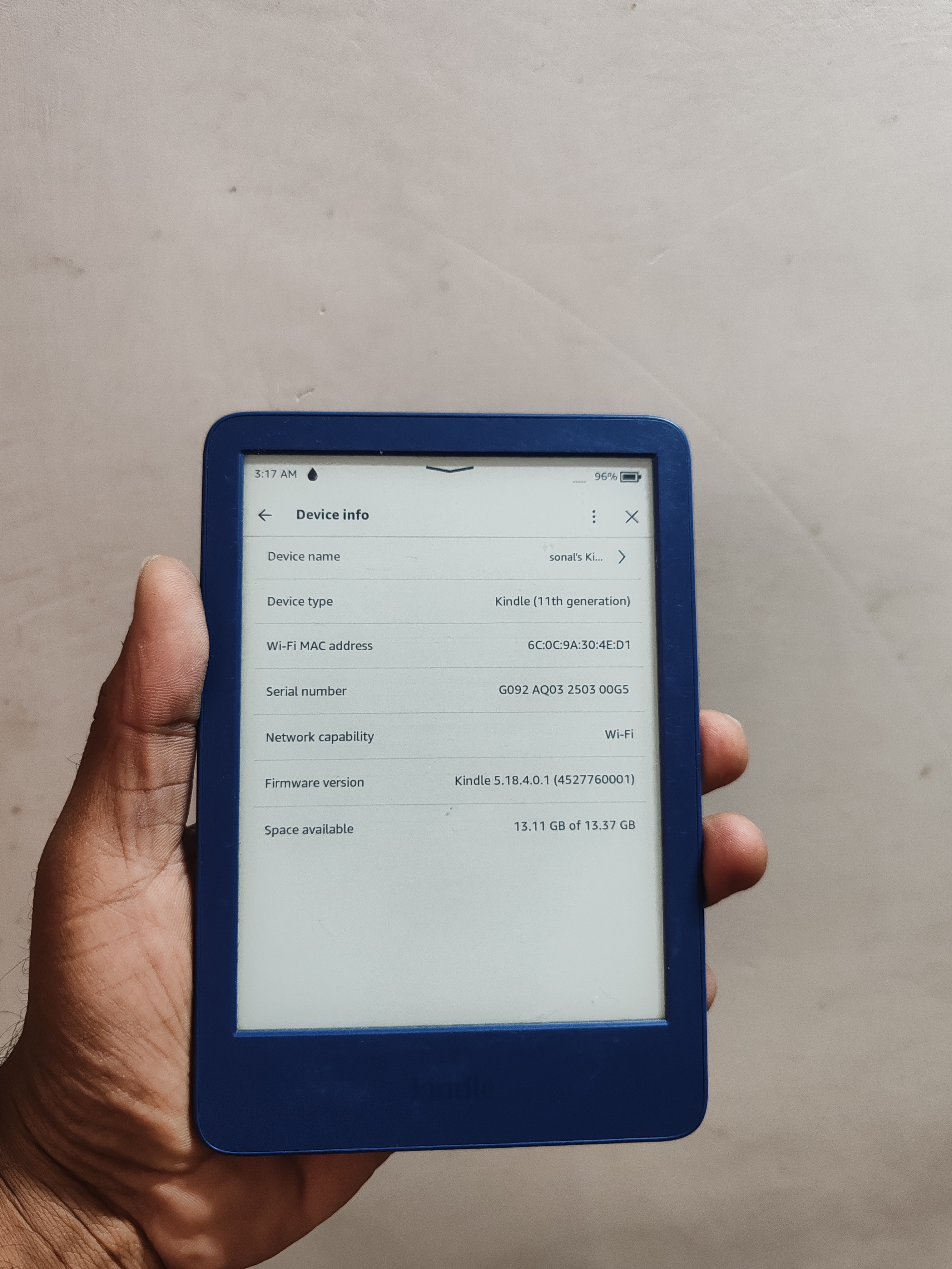 Buy Used Amazon Kindle (11th Gen) 16GB Denim Blue - Preloved