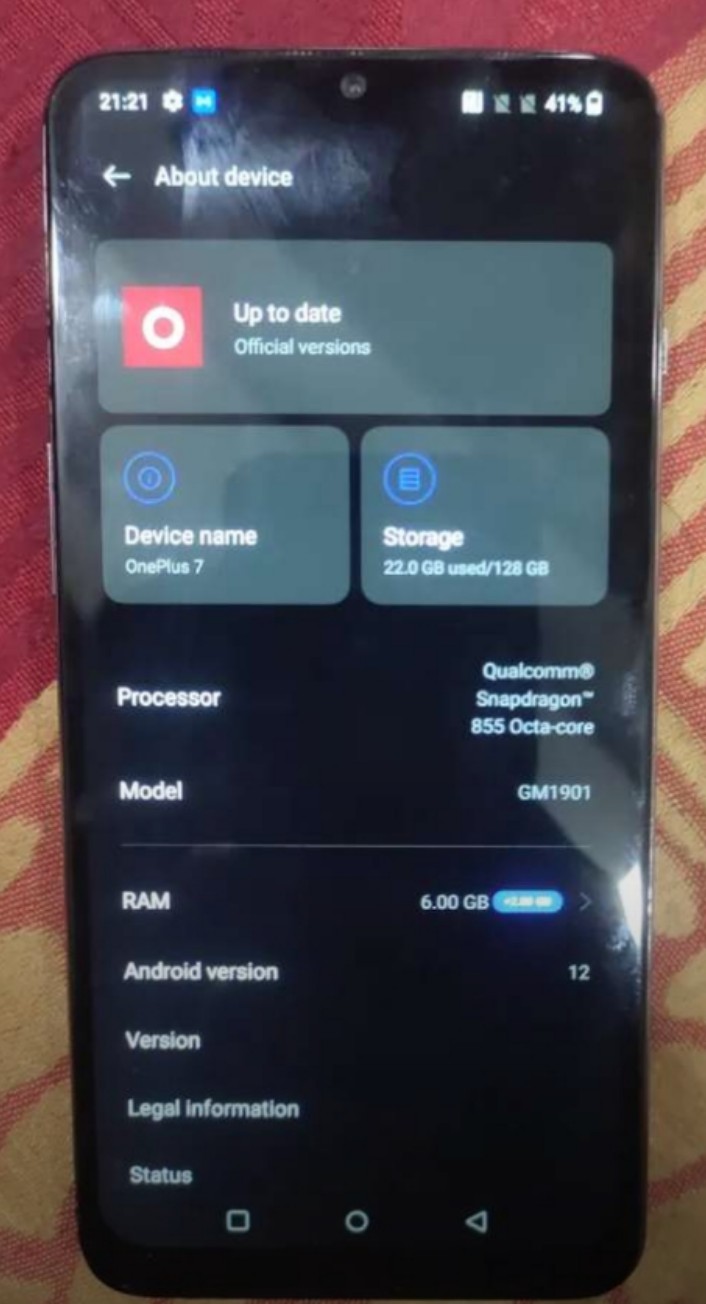 Buy verified used Oneplus 7 Used Smartphone - Black - 128GB - 6GB RAM - Fingerprint Issue online on Resellpur