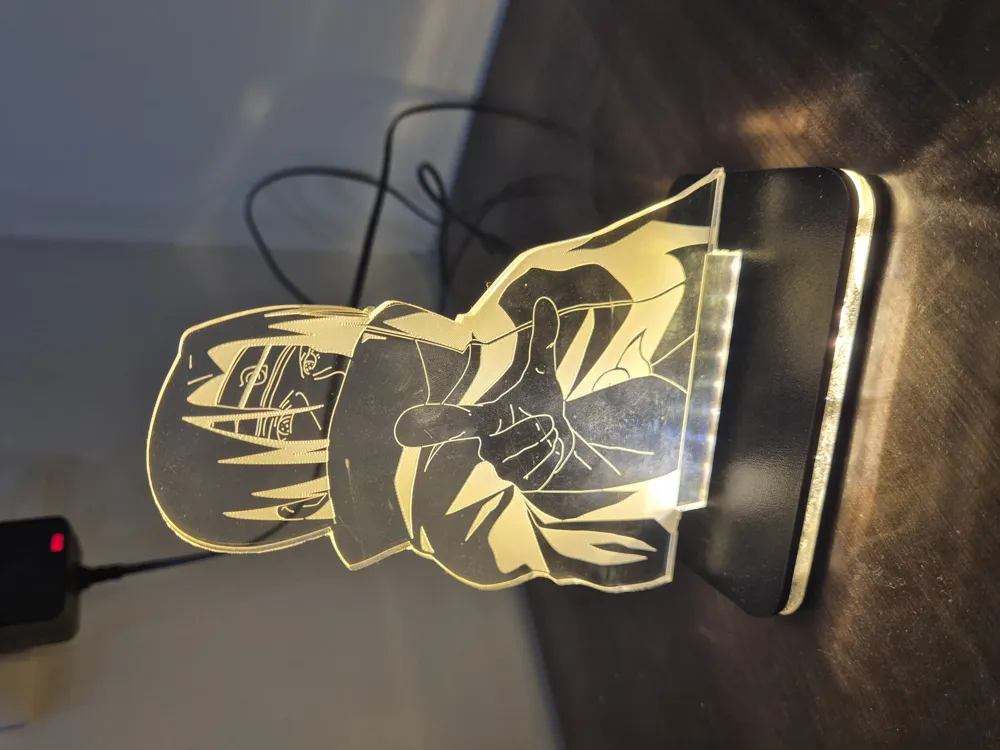 Itachi Uchiha LED Night Lamp, Clear Plastic, 15cm - Yellow/white