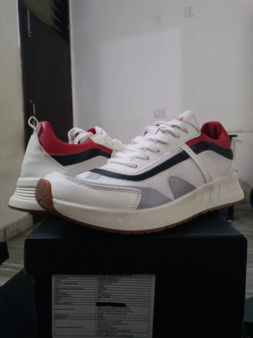 FCUK Men's UK9 White Running Shoes - Lightweight & Durable