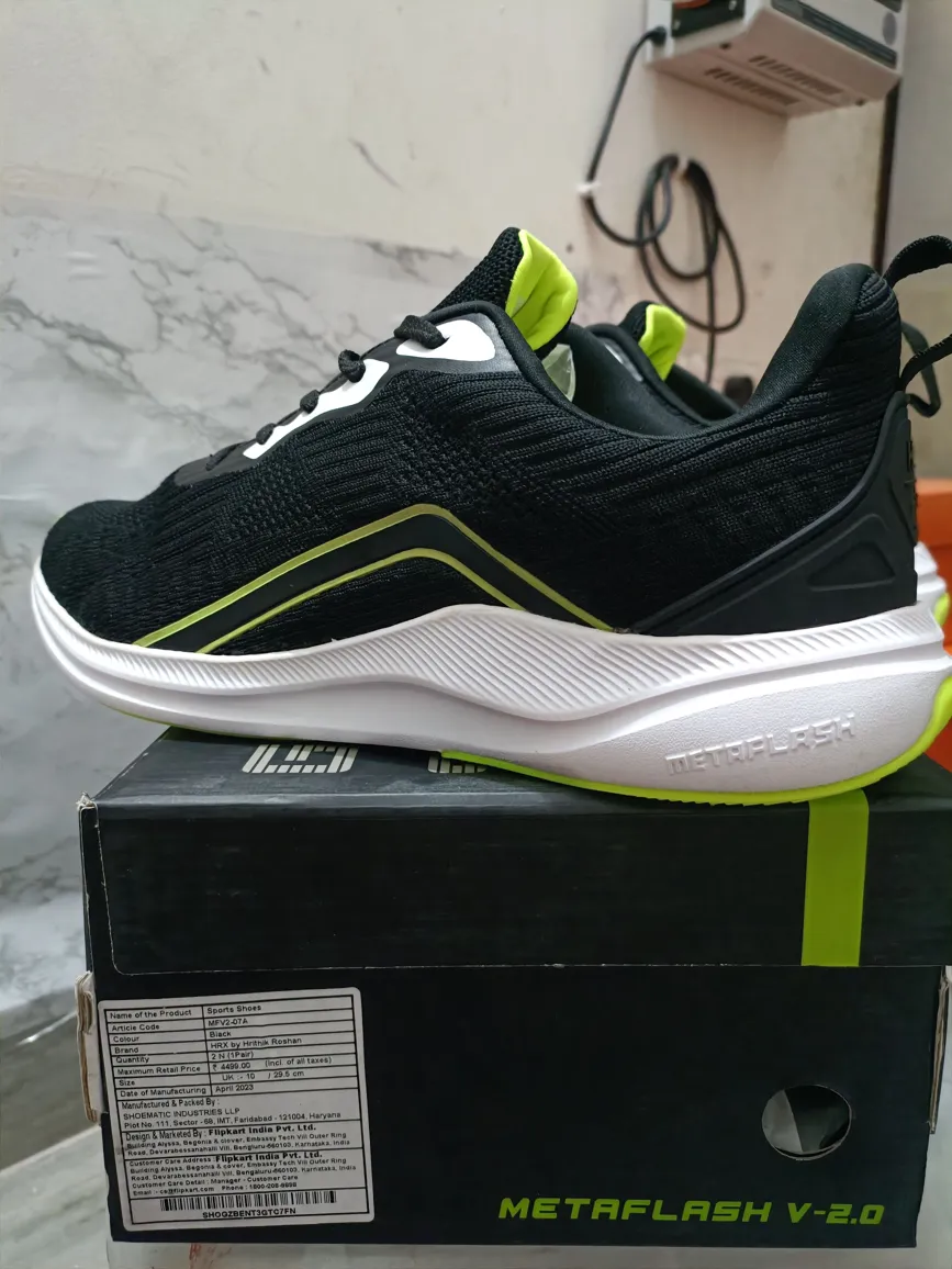 HRX By Hrithik Roshan Men's UK10 Premium Quality Shoes - Black