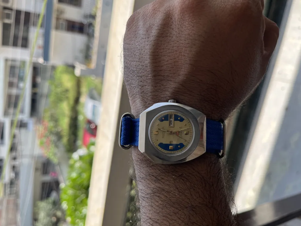 Ricoh Vintage Watch Automatic Blue NATO Strap
