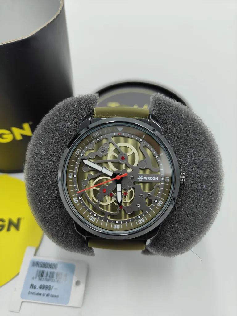 WROGN Men's Analog Watch - Rubber Strap, Elegant Black WRG00060B