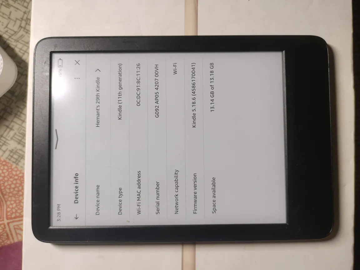 Amazon Kindle 11th Generation E-reader, Black, Good Condition