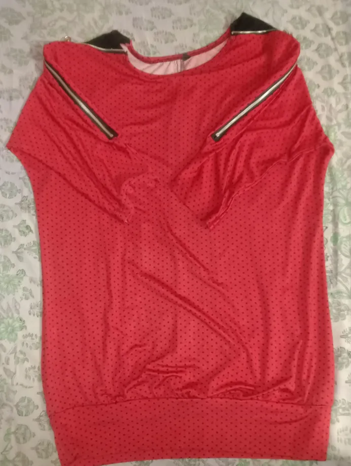 Trendy Red Soft Comfortable Tops For Girls - XL - Stretchable