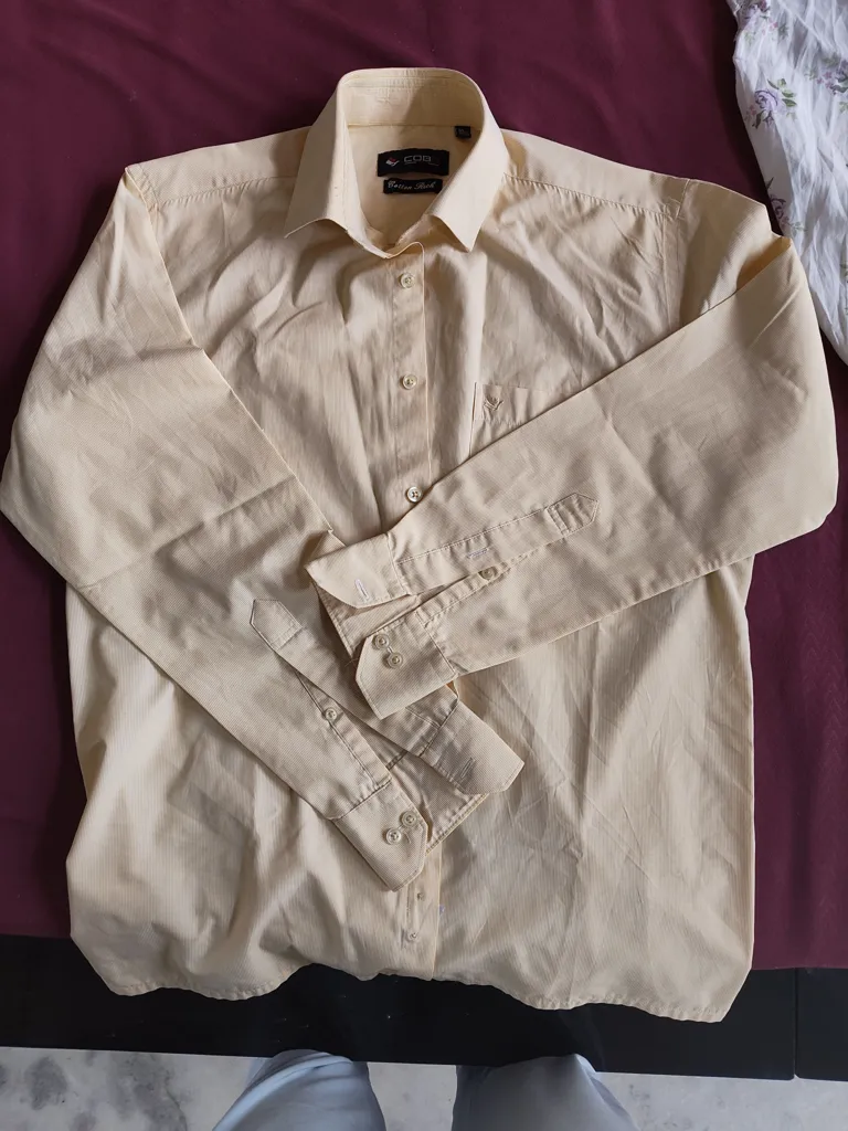 COBB Cotton Rich Formal Shirt - Yellow - L/XL - Excellent Condition