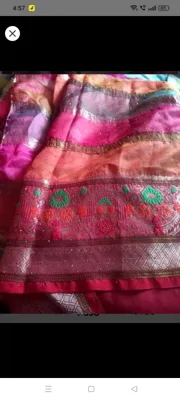 Elegant Women's Free-size Silk Saree With Matching Blouse