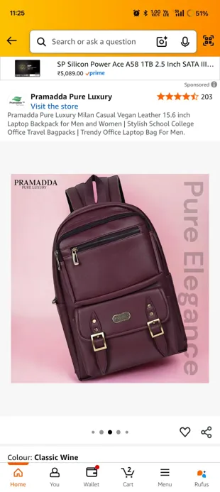 Paramoda Unisex Lightweight Leather Backpack In Wine Brown