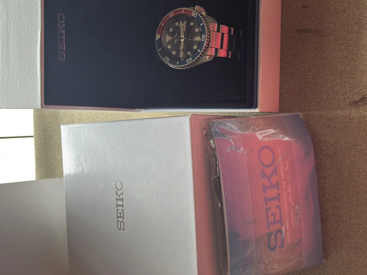 Seiko Pepsi SRPD53 Automatic Men's Watch Silver Blue Red
