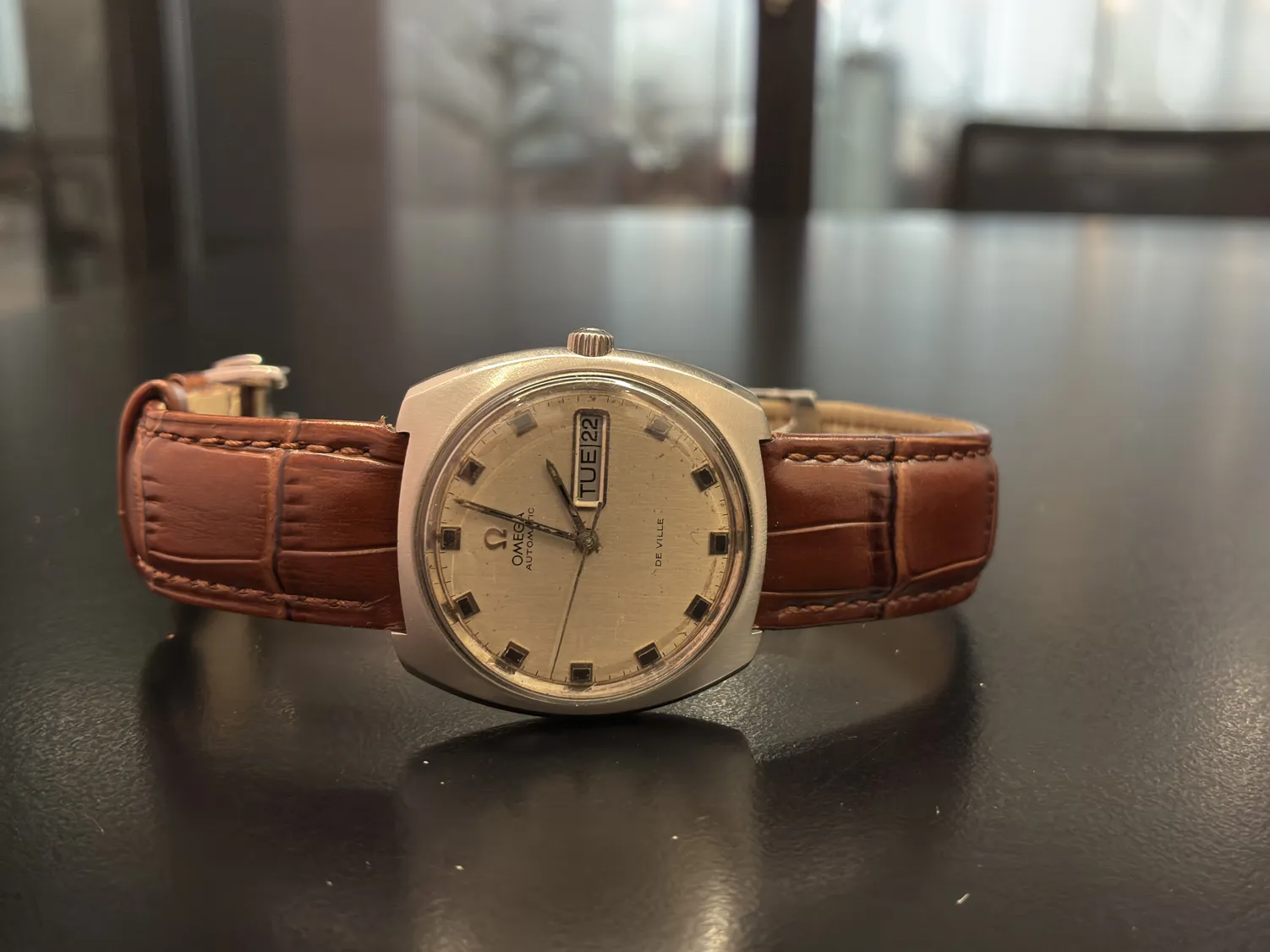 Omega Vintage Deville Automatic Watch Brown Leather Strap