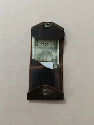 Buy used Handcrafted Handmade Bifold Wallet Slim Minimalist Vintage Brown Leather online on Resellpur