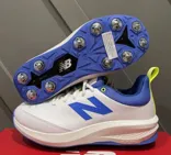New Balance Cricket Shoes For Bowlers, Refurbished, New, Men's, White, Blue, Yellow, UK10