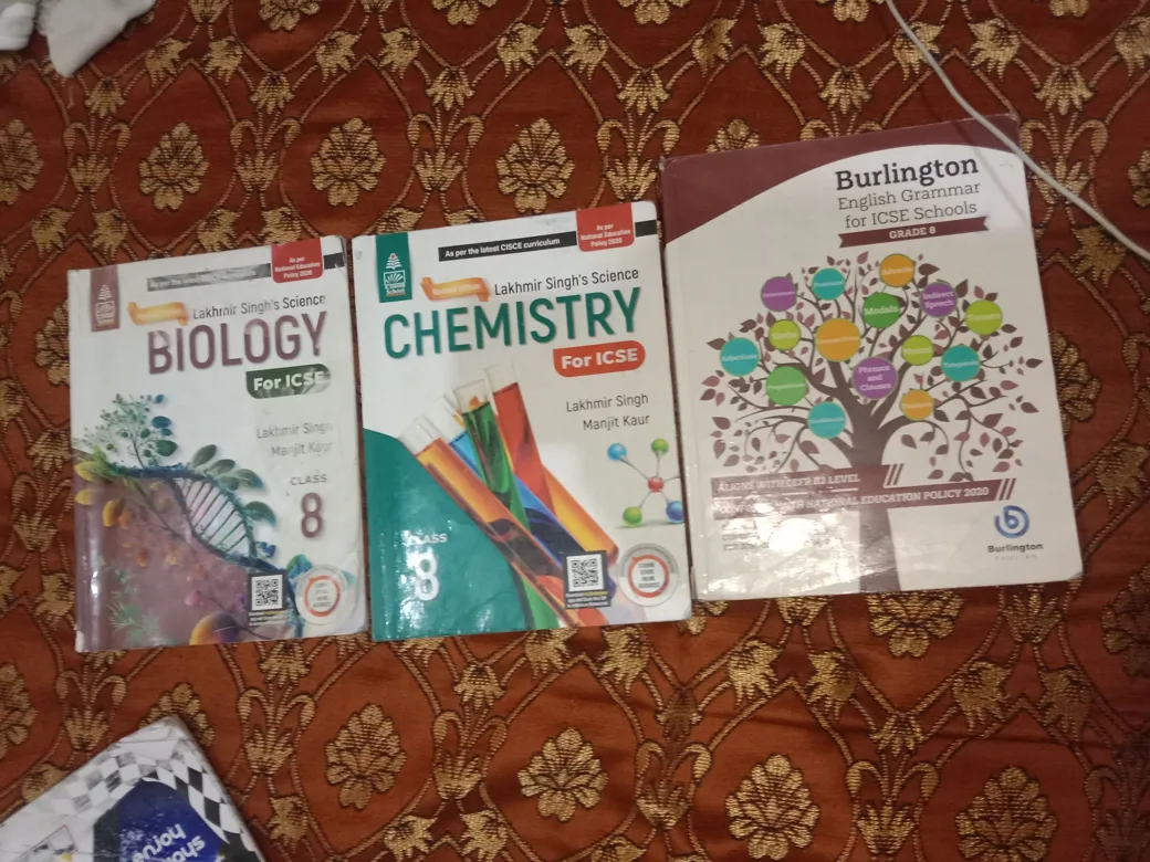 Lakhnir Singh's Science Class 8 Books Set - Biology, Chemistry & English Grammar - Paperback