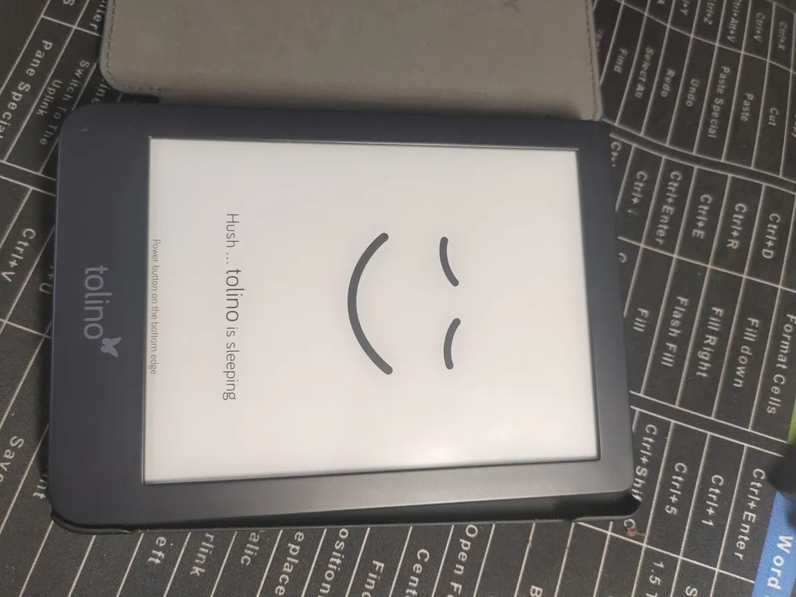 Tolino Ereader In Very Good Condition With Cover, Black, Warm Light Feature