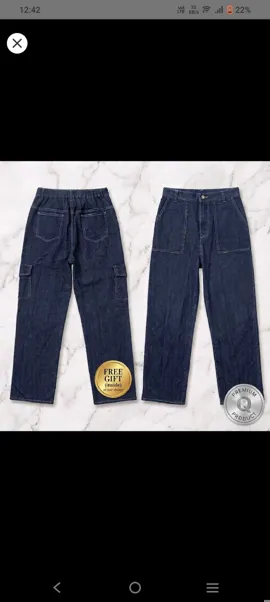 Dark Wash Cargo Jeans Women's Size 28 Elastic Waist Stretchable