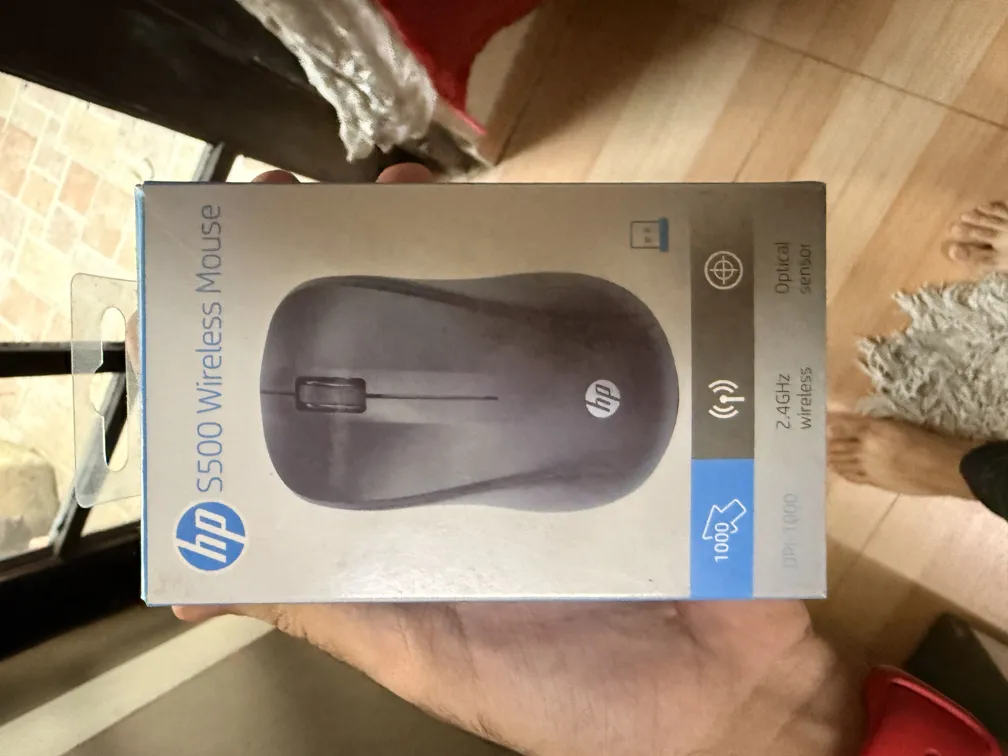 HP S500 Wireless Mouse - New - Black - Optical Sensor