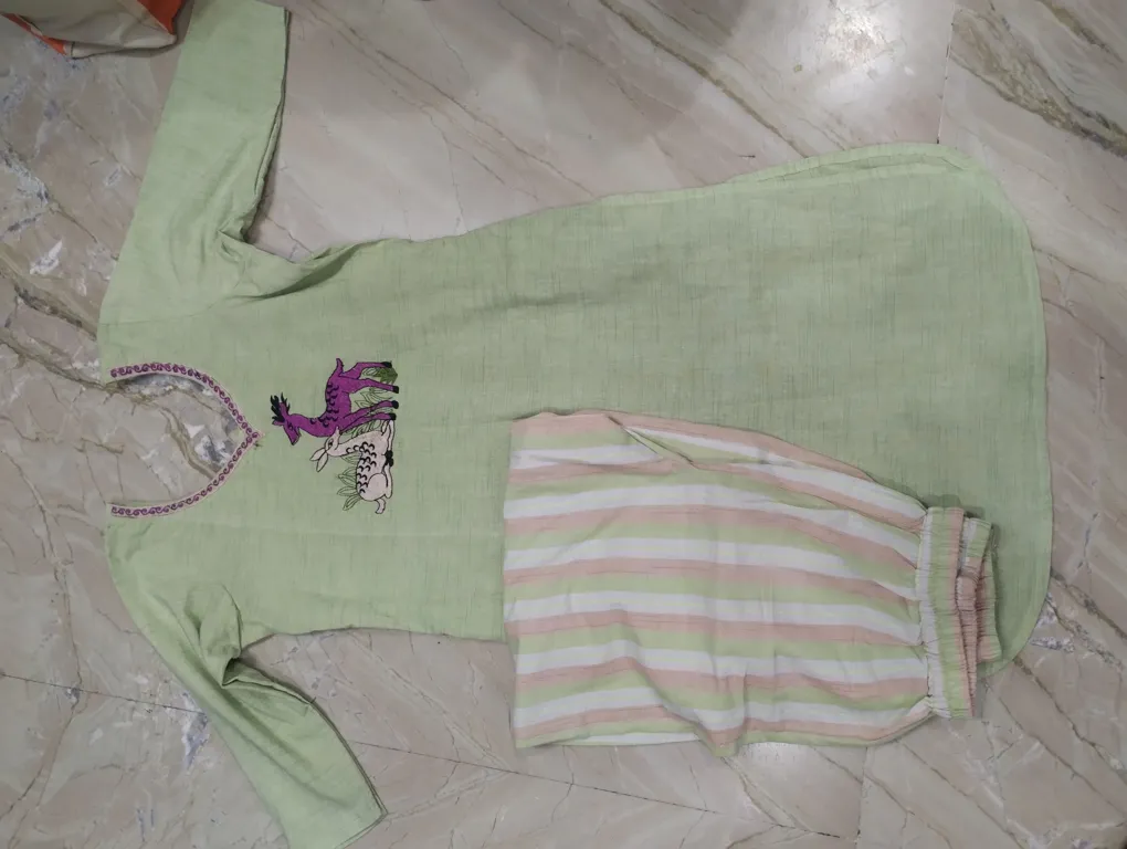 Women's Medium Cotton Salwar Suit With Colorful Dupatta