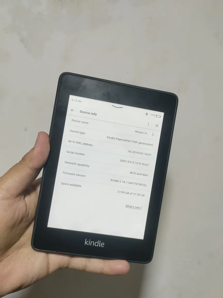 Kindle Paperwhite 10th Gen (32GB) - Black - Working Condition