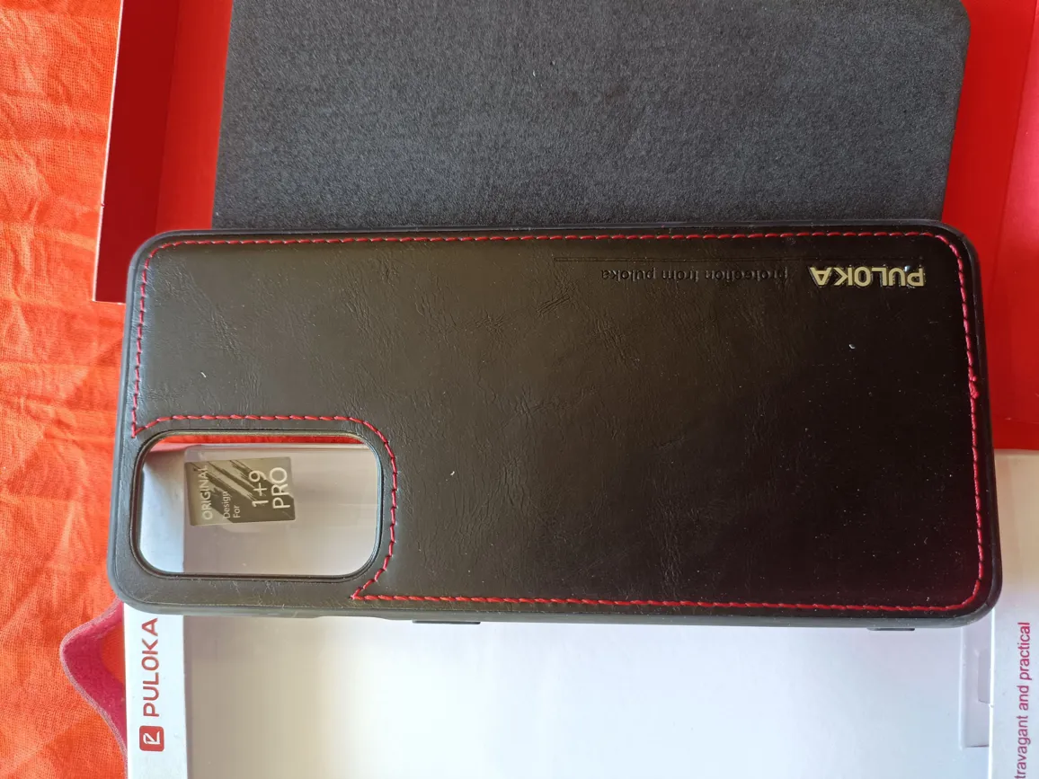 Puloka Premium Leather Back Cover For Oneplus 9pro - Elegant Black