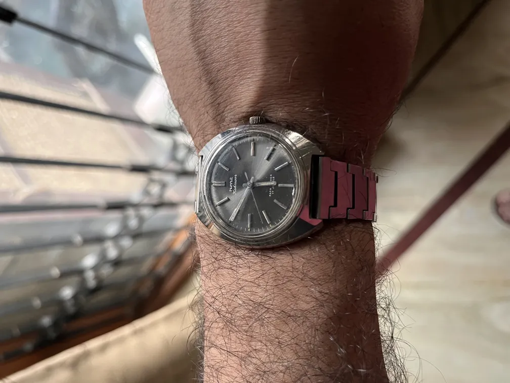 HMT Kohinoor Vintage Watch Manual Wind Grey Dial Steel Bracelet