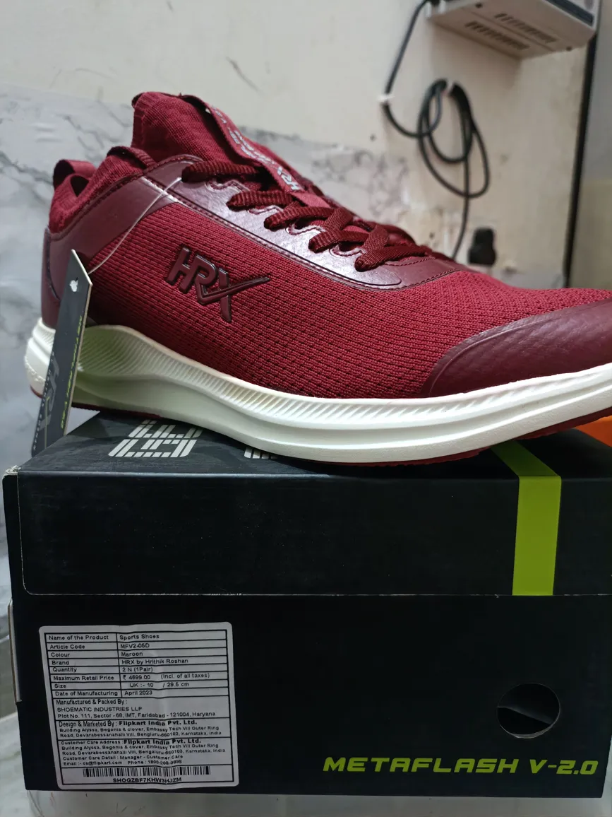 HRX By Hrithik Roshan Men's UK10 Premium Quality Shoes - Black