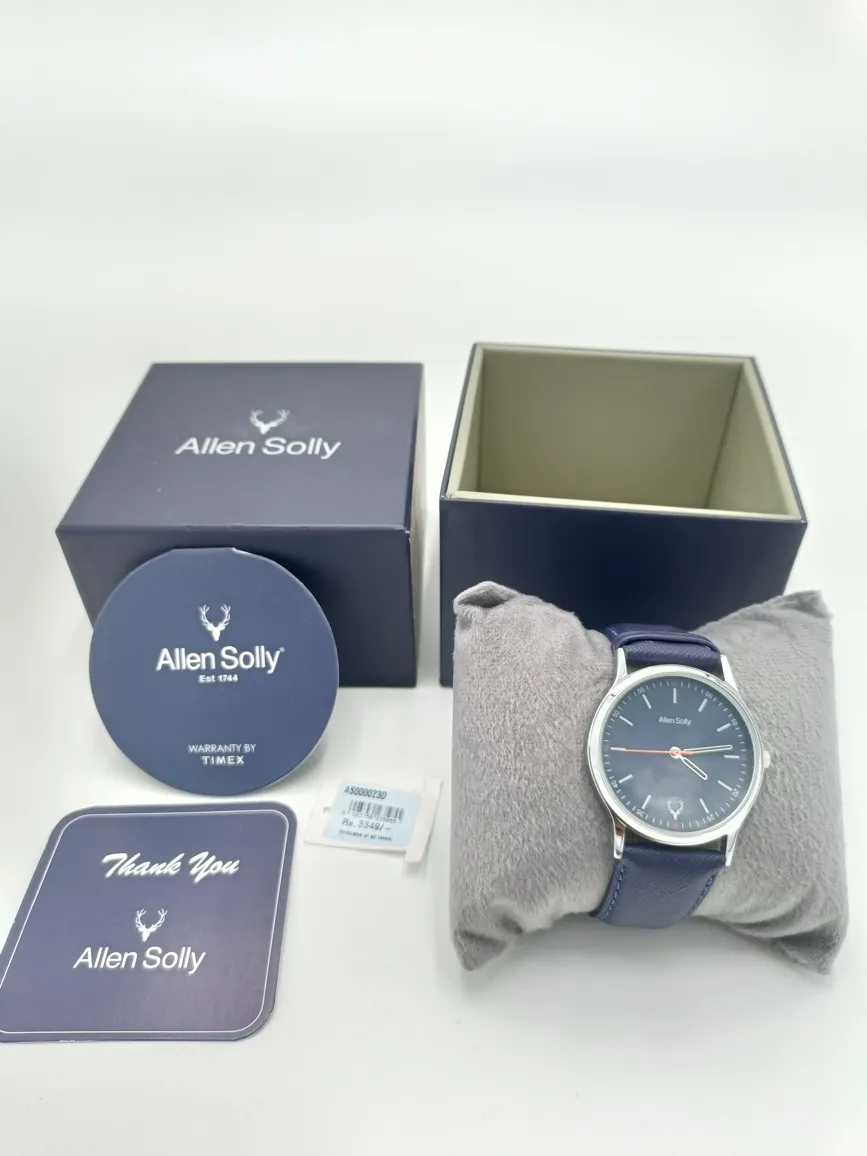 Allen Solly Men's Analog Watch With Leather Strap - Elegant Black