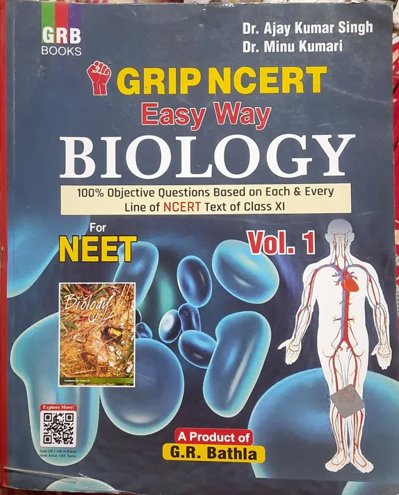 GRB Grip NCERT Biology Volume 1 Hardcover For NEET - Blue