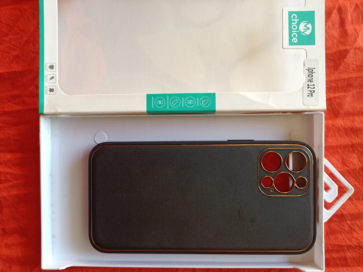 Iphone 12 Pro Elegant Leather Back Cover - Black